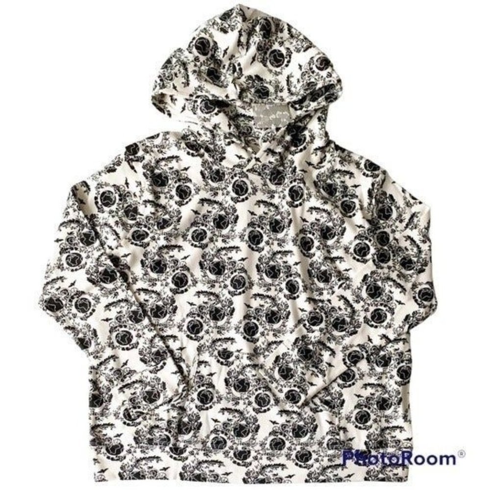 Kate Quinn Organics Women Onyx Peace On Earth Hoodie Sweatshirt Large L